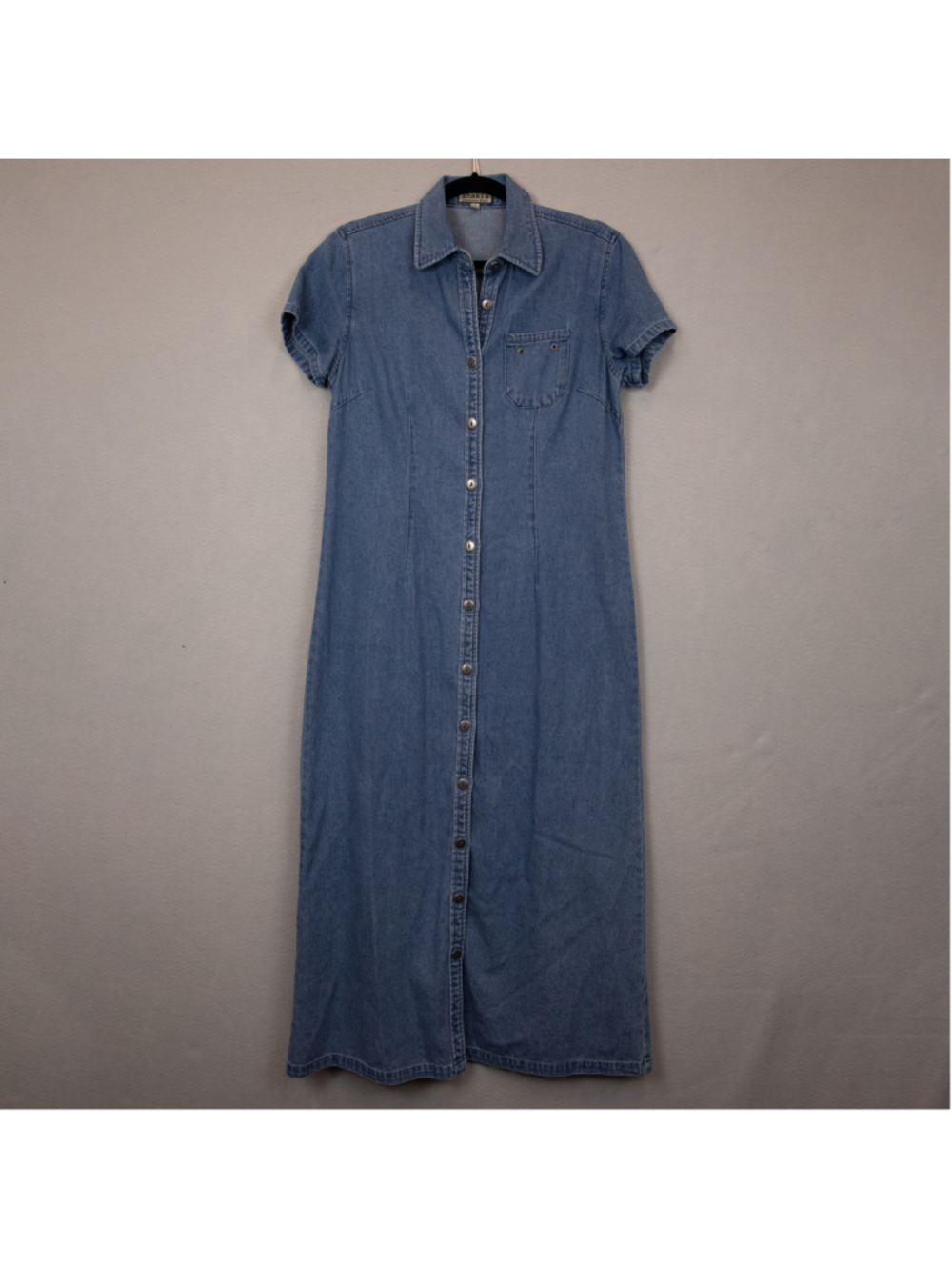 90s Khakis International denim maxi shirt dress-S